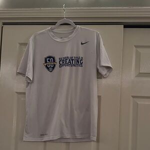 Nike White Dri-FIT T-Shirt with Blue Graphic
